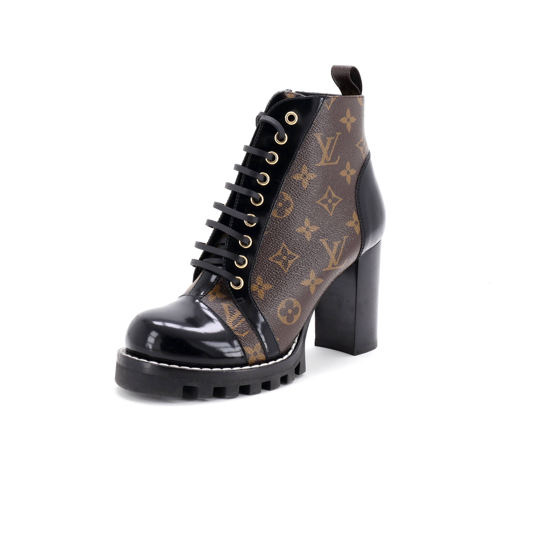 Women's Star Trail Ankle Boots Monogram Canvas with Patent