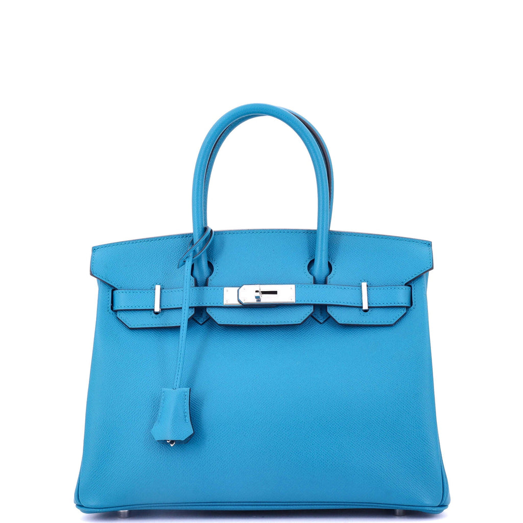 Birkin Handbag Bleu Zanzibar Epsom with Palladium Hardware 30