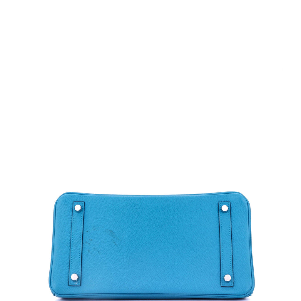 Birkin Handbag Bleu Zanzibar Epsom with Palladium Hardware 30