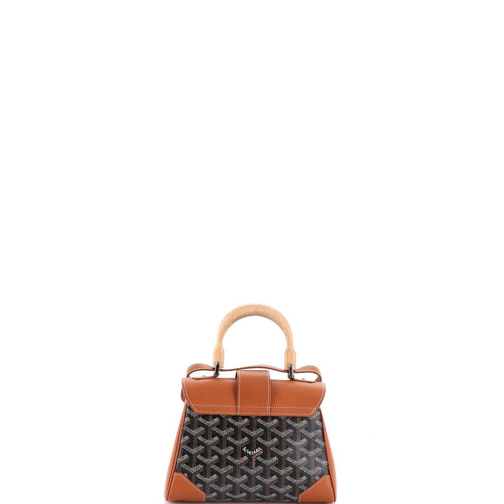 Saigon Top Handle Bag Coated Canvas with Leather Mini