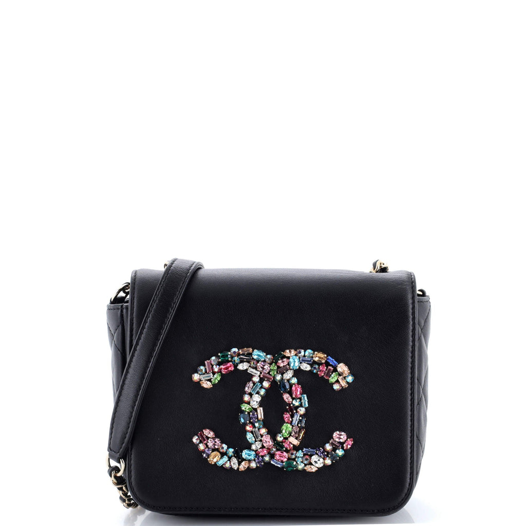 Giant Crystal CC Flap Bag Lambskin Mini