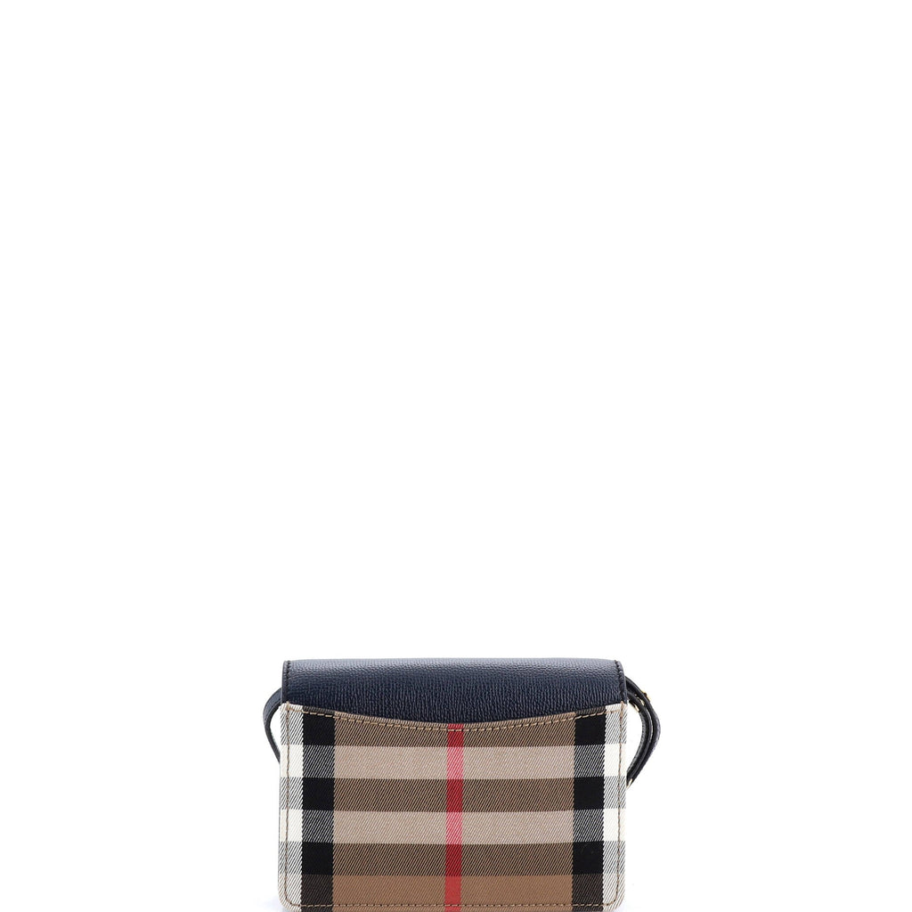 Hampshire Wallet on Chain Leather and House Check Canvas