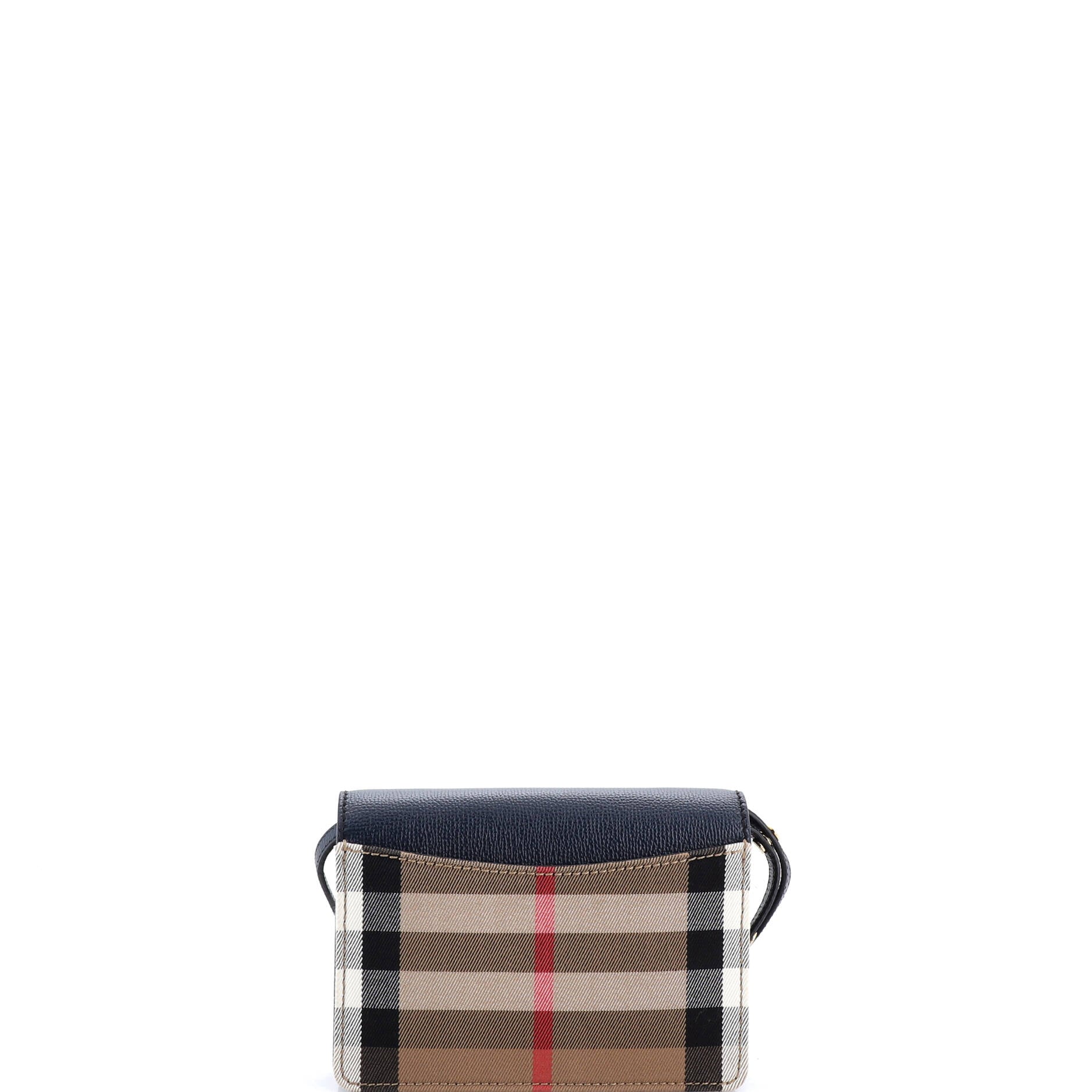 Hampshire Wallet on Chain Leather and House Check Canvas
