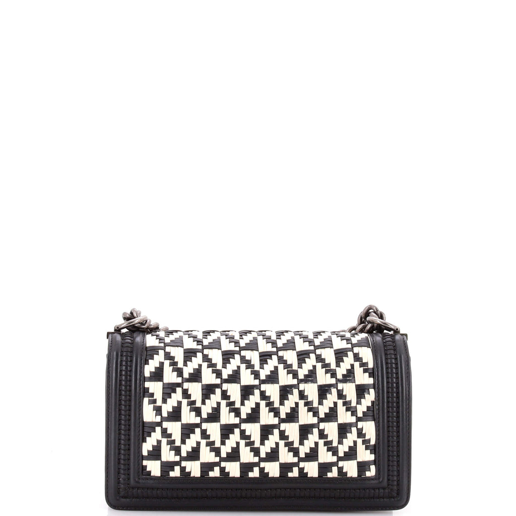 Boy Flap Bag Woven Calfskin Old Medium