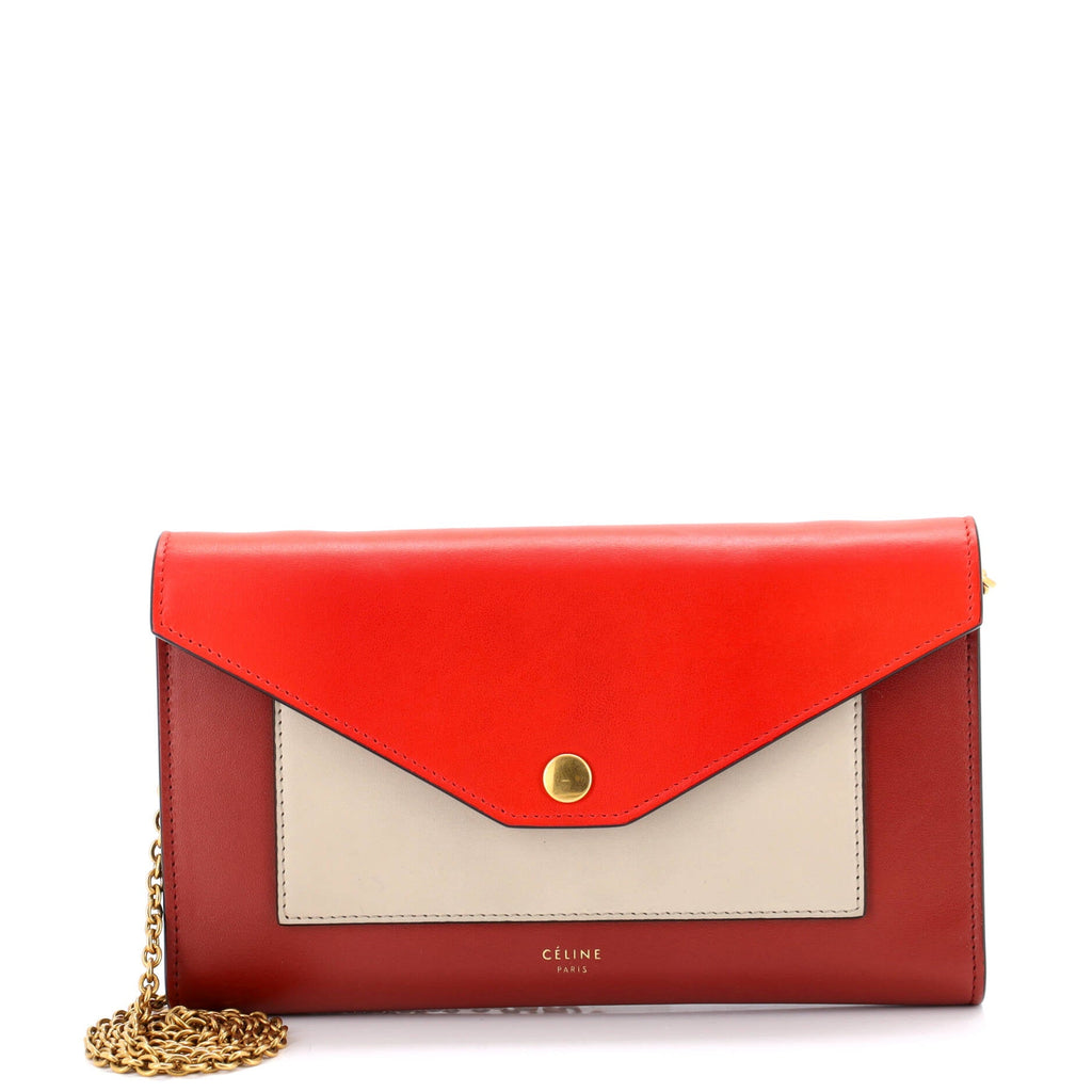 Pocket Envelope Shoulder Bag Leather Small