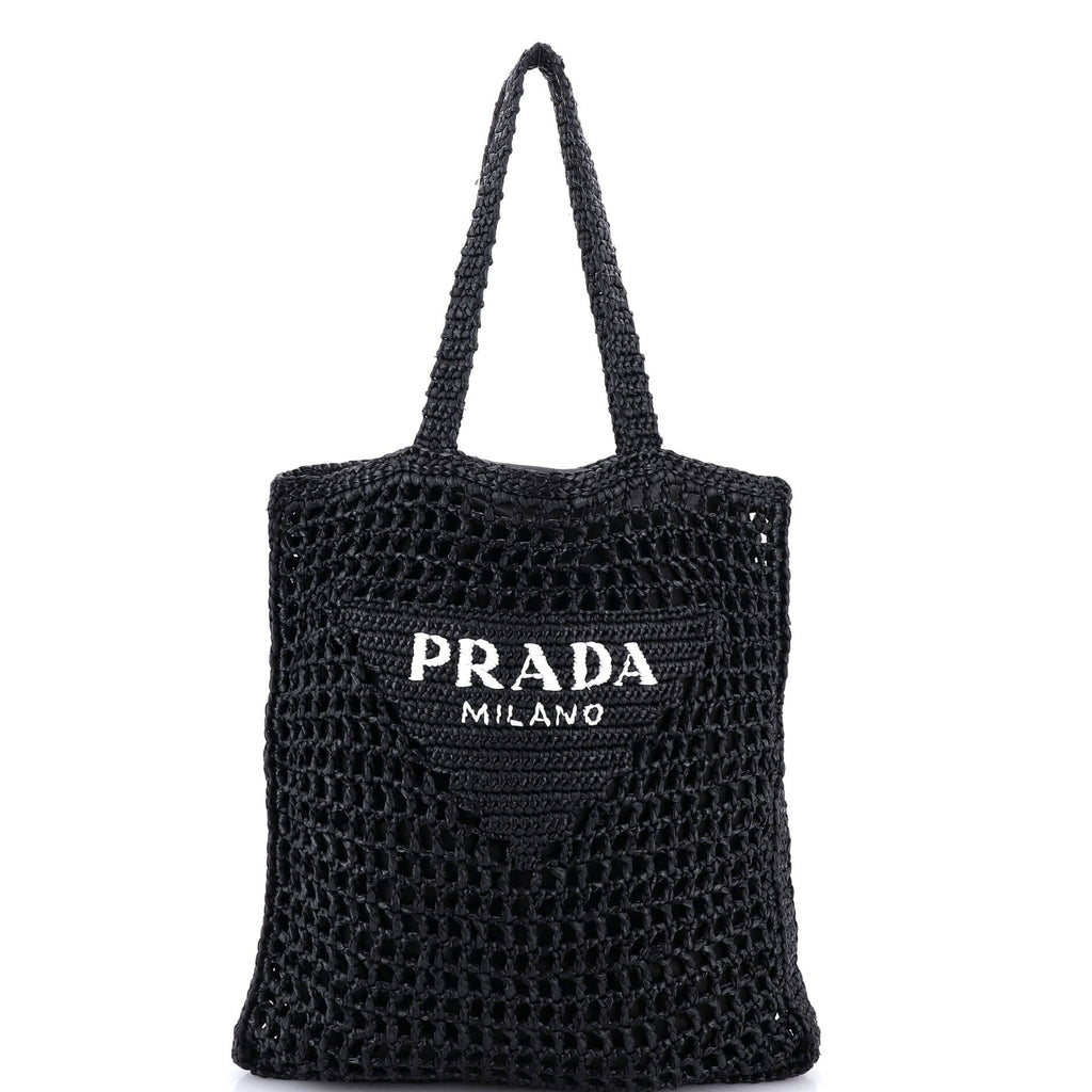 Triangle Logo Open Tote Raffia