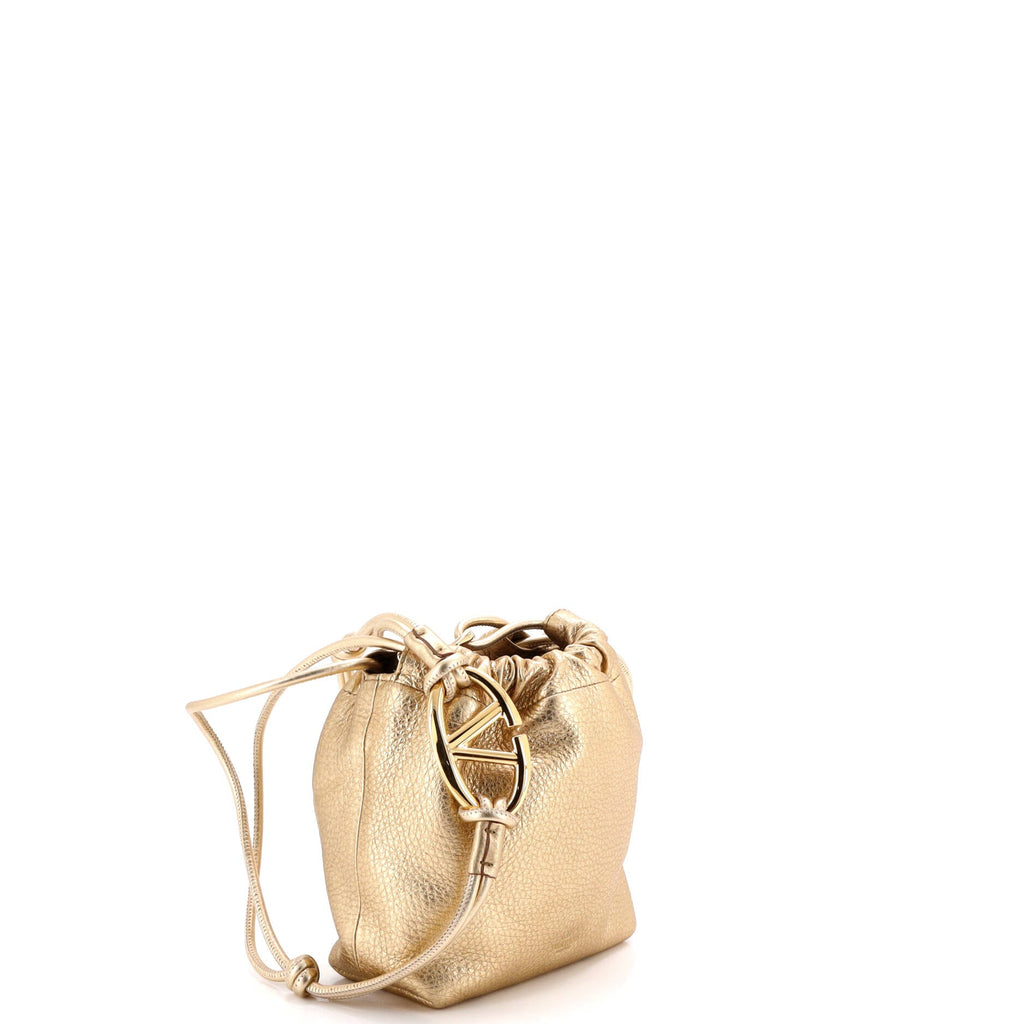 VLogo Pouf Bucket Bag Leather Mini