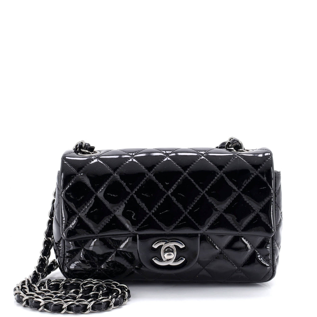 Classic Single Flap Bag Quilted Patent Mini