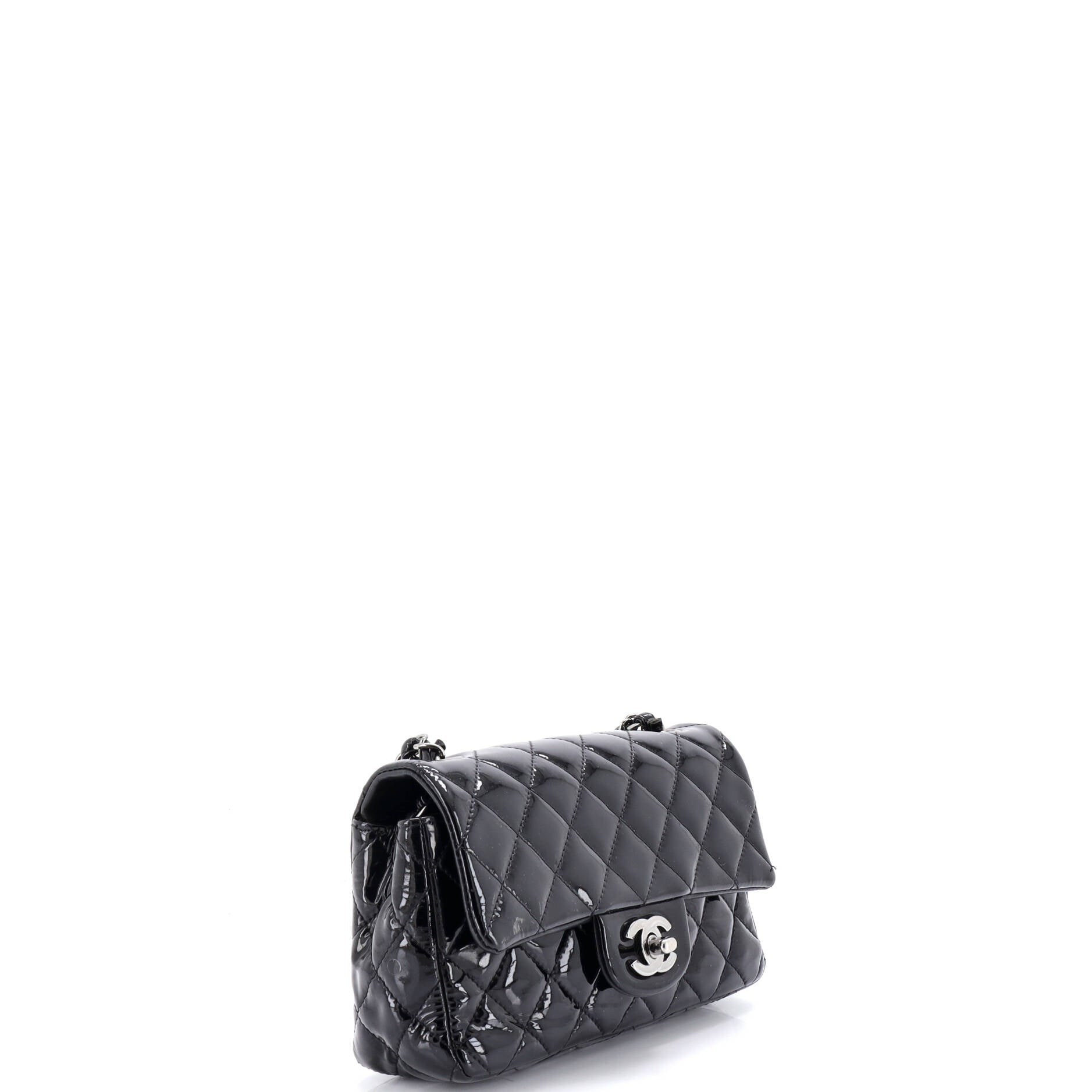 Classic Single Flap Bag Quilted Patent Mini