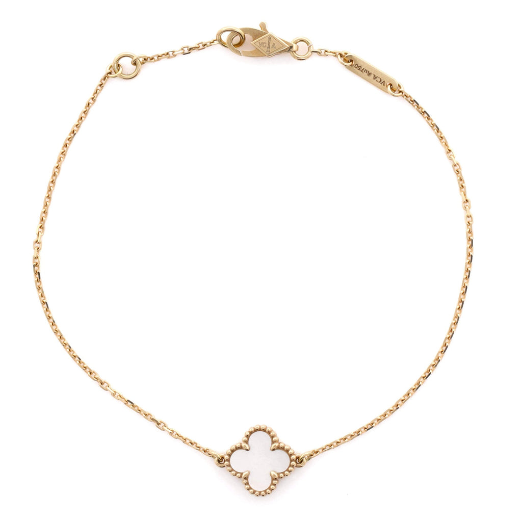 Sweet Alhambra Bracelet 18K Yellow Gold and Mother of Pearl