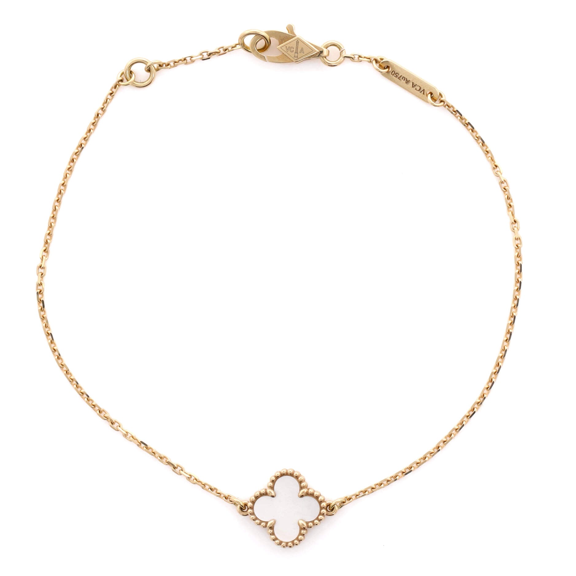Sweet Alhambra Bracelet 18K Yellow Gold and Mother of Pearl