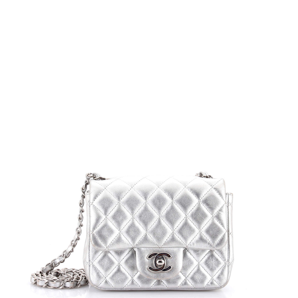Vintage Square Classic Single Flap Bag Quilted Lambskin Mini