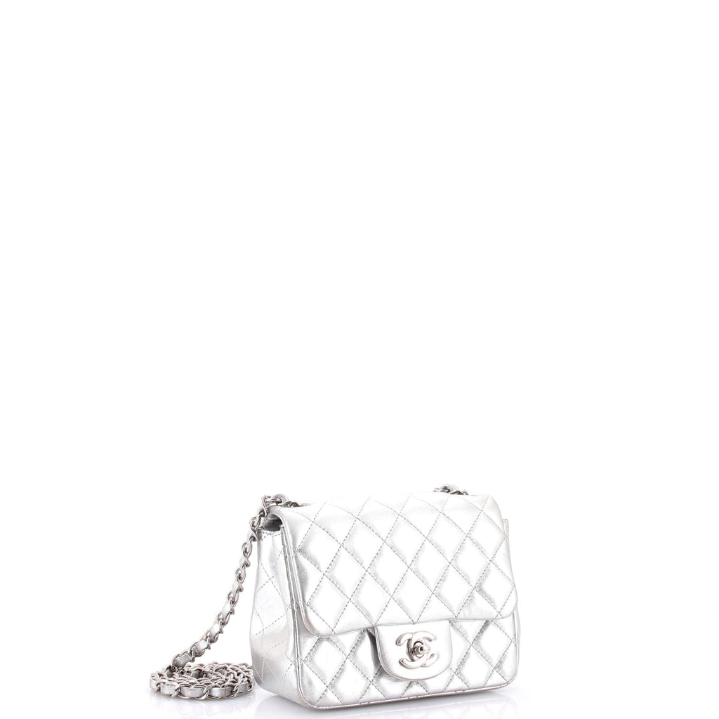 Vintage Square Classic Single Flap Bag Quilted Lambskin Mini