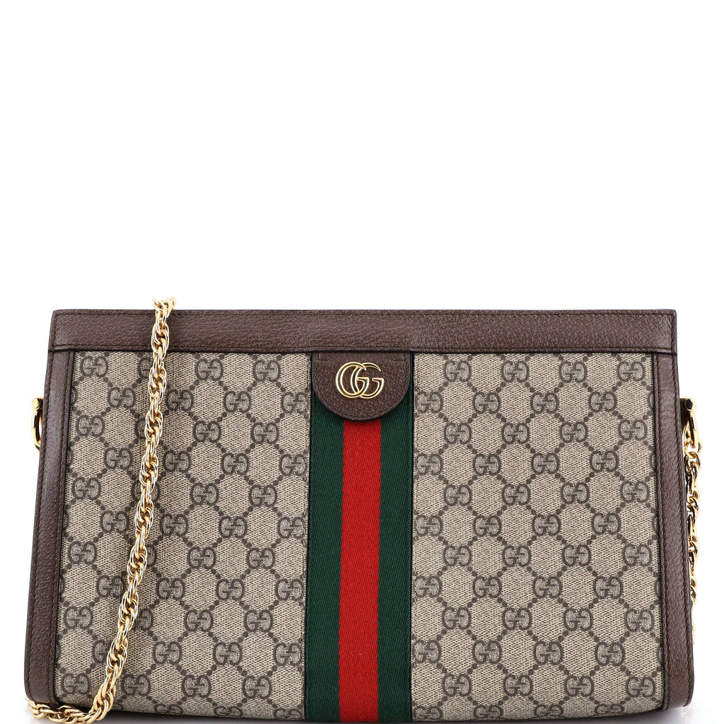 Ophidia Chain Shoulder Bag GG Coated Canvas Medium