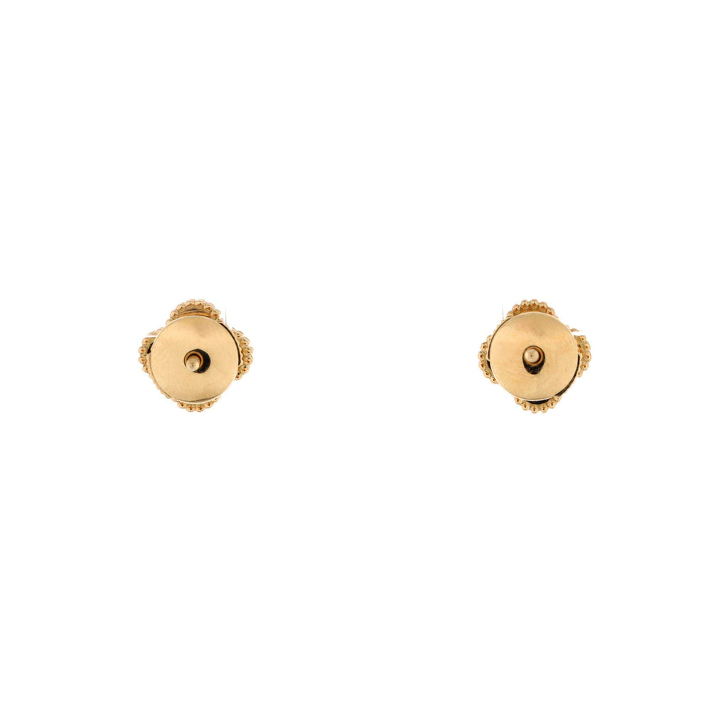 Sweet Alhambra Stud Earrings 18K Yellow Gold and Mother of Pearl