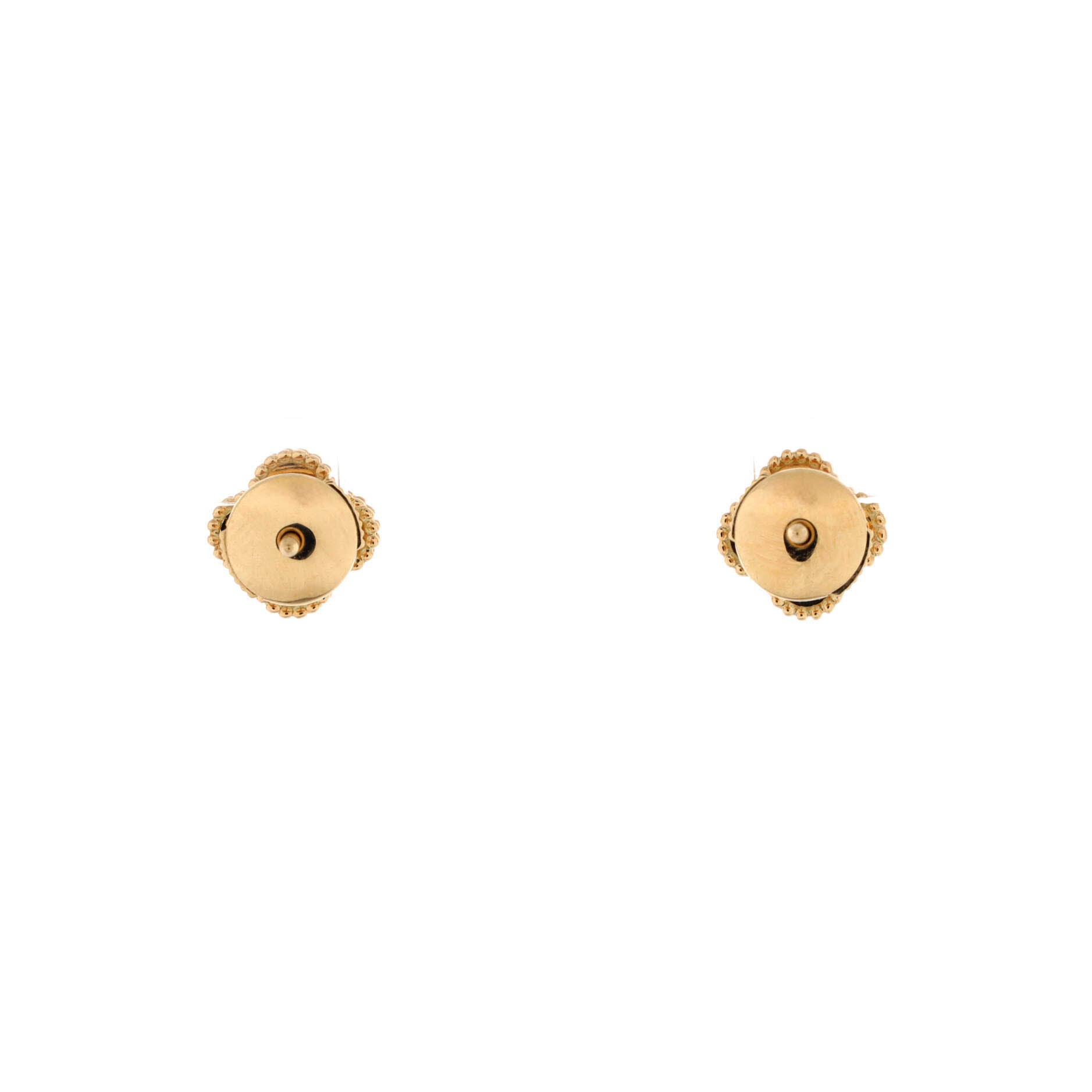 Sweet Alhambra Stud Earrings 18K Yellow Gold and Mother of Pearl