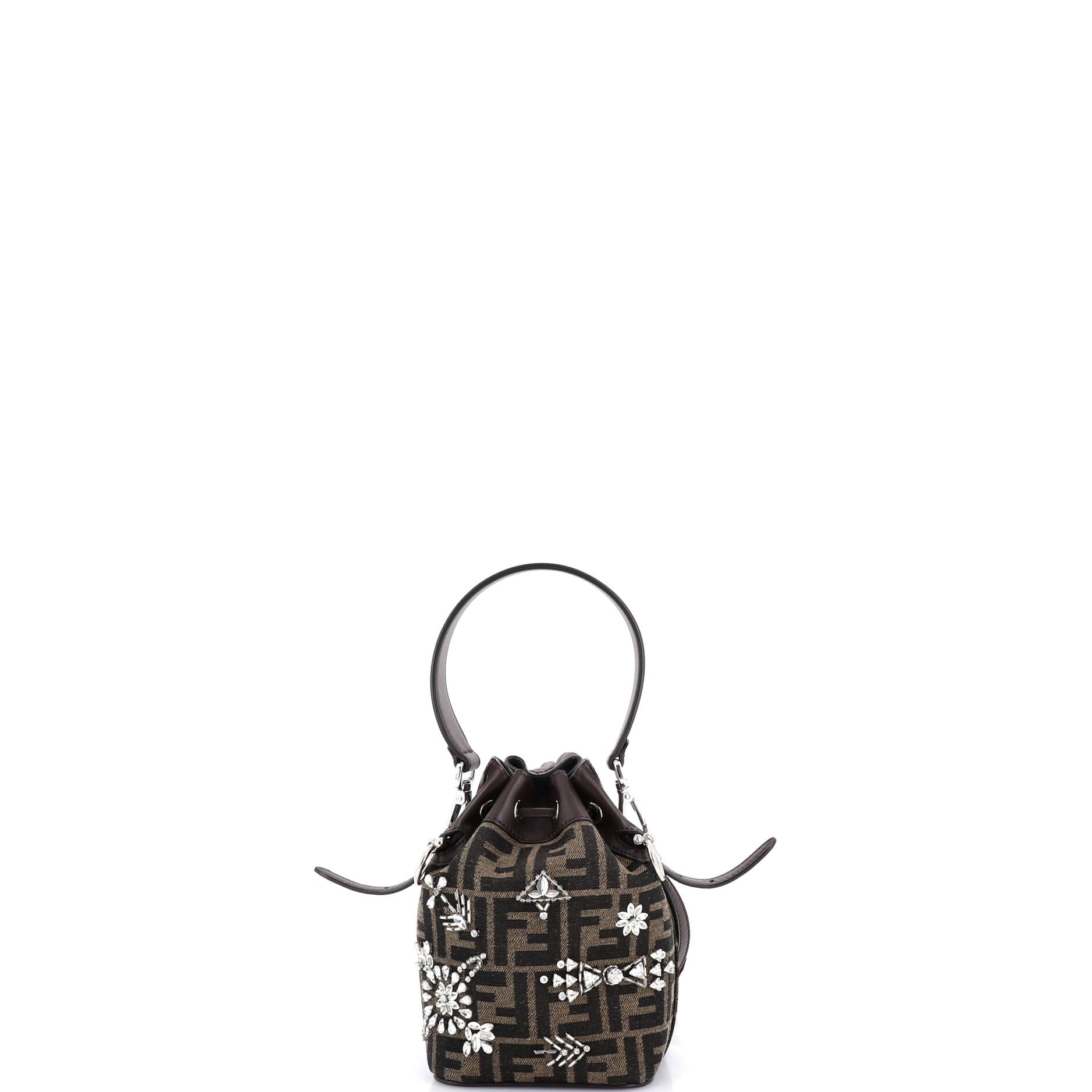 Mon Tresor Bucket Bag Crystal Embellished Zucca Canvas Mini
