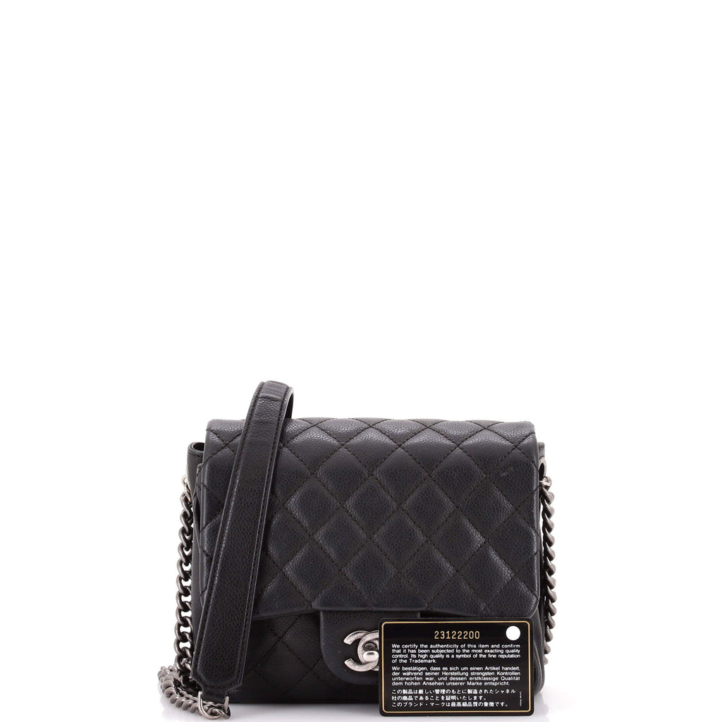 Rock in Rome Flap Bag Quilted Caviar Small