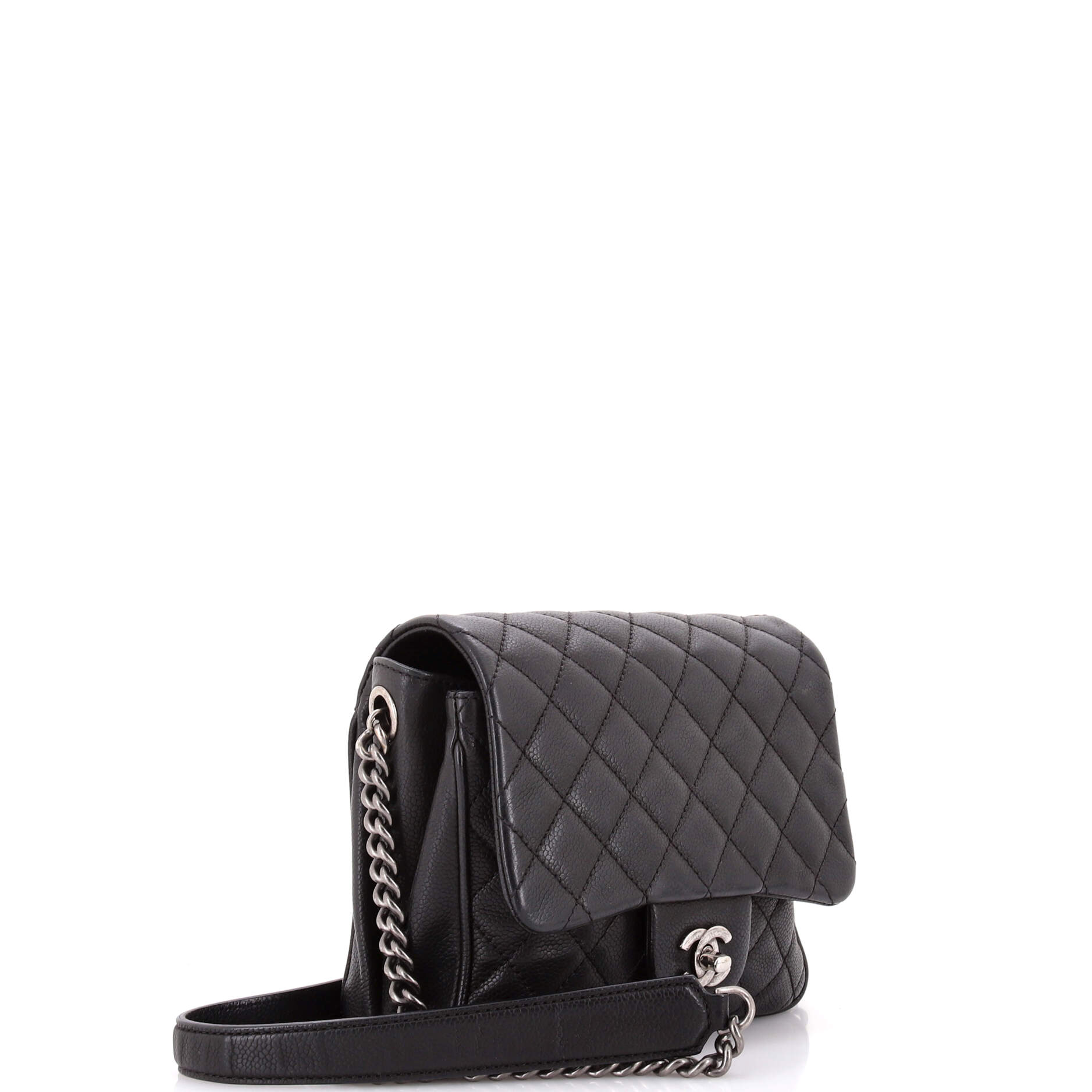 Rock in Rome Flap Bag Quilted Caviar Small