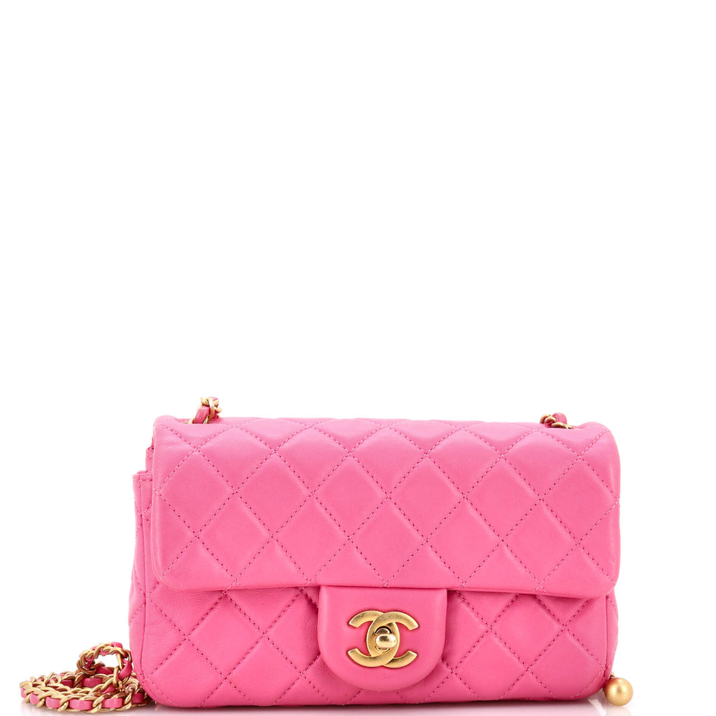Pearl Crush Flap Bag Quilted Lambskin Mini