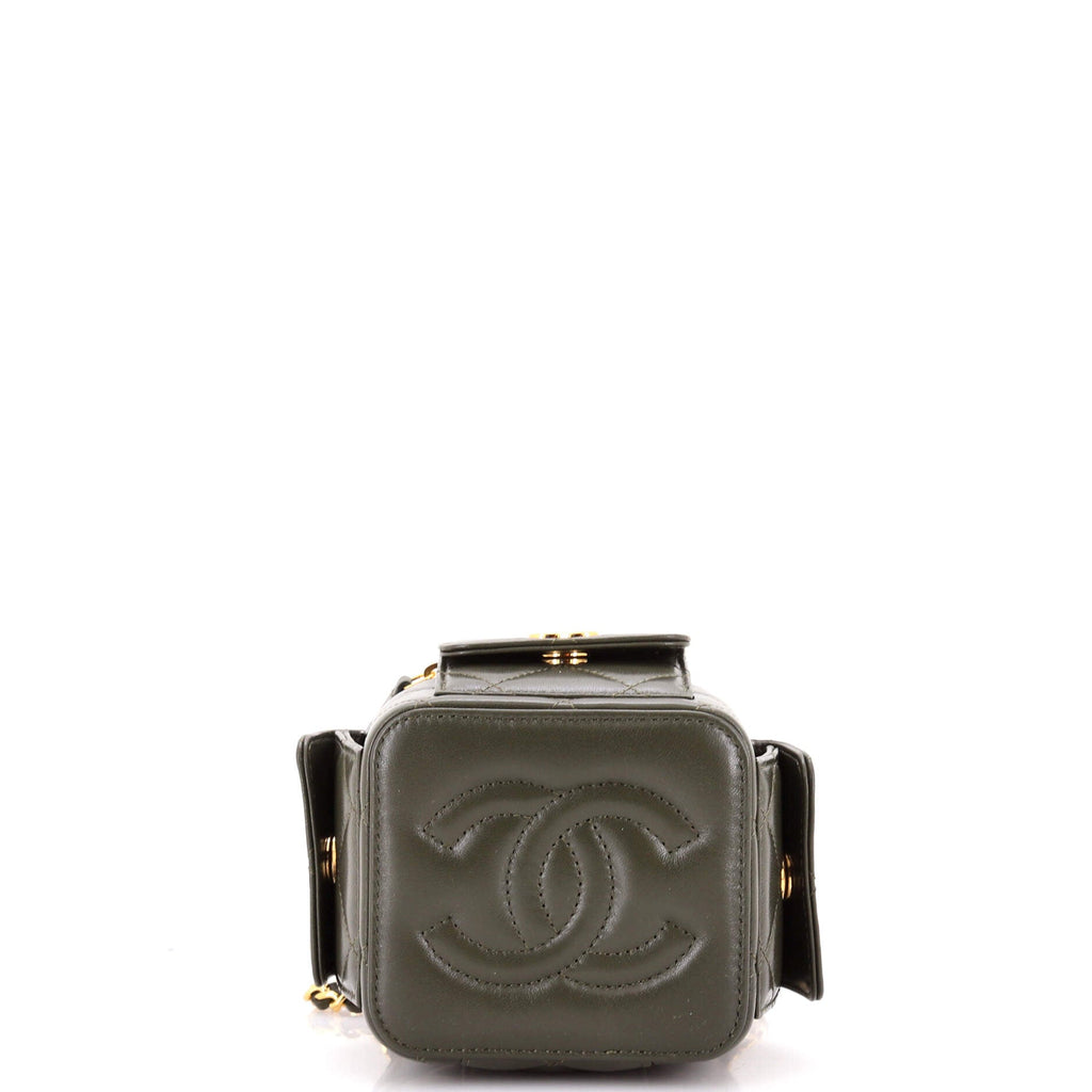 Polly Pocket Top Handle Vanity Case Quilted Lambskin Mini