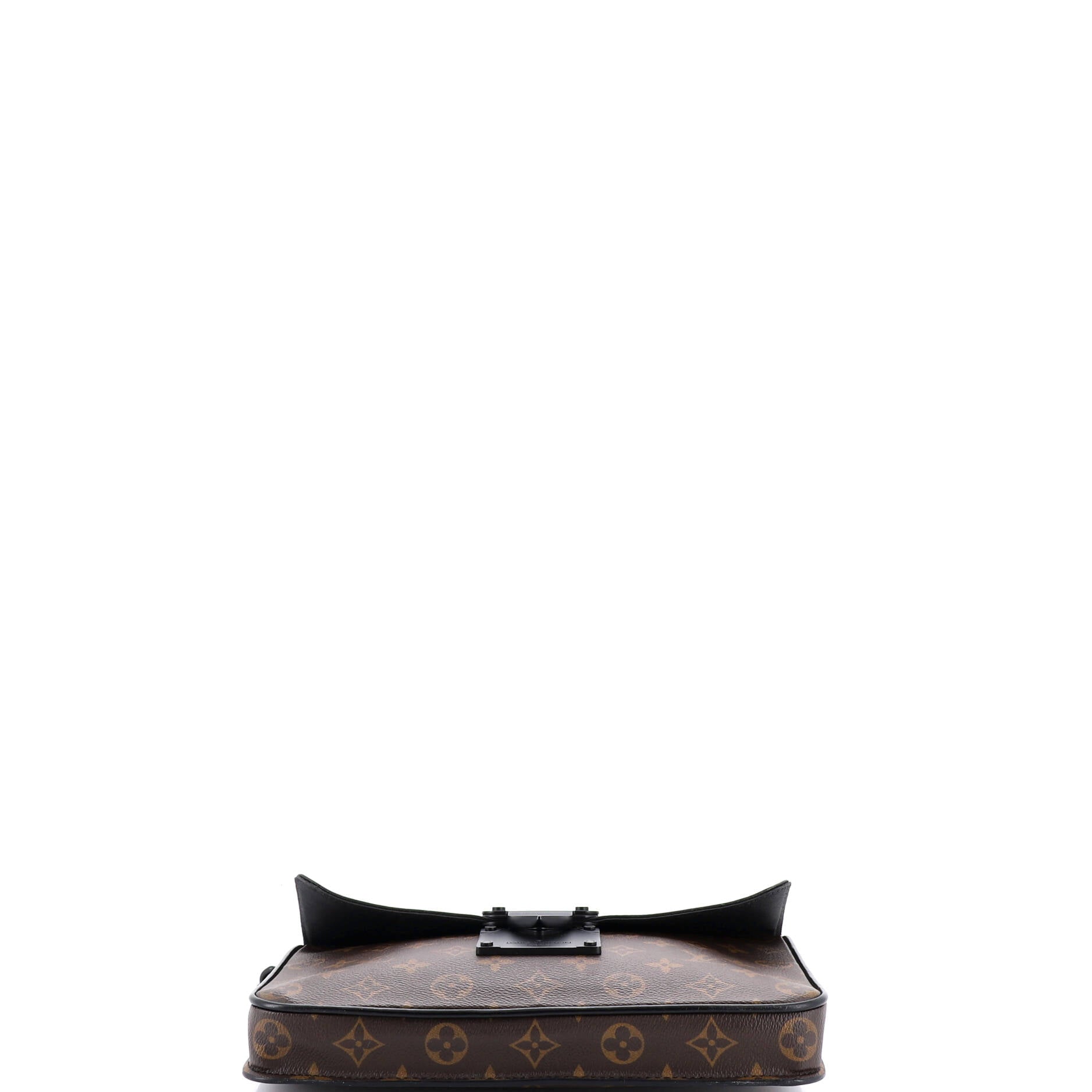 S Lock A4 Wristlet Pouch Macassar Monogram Canvas