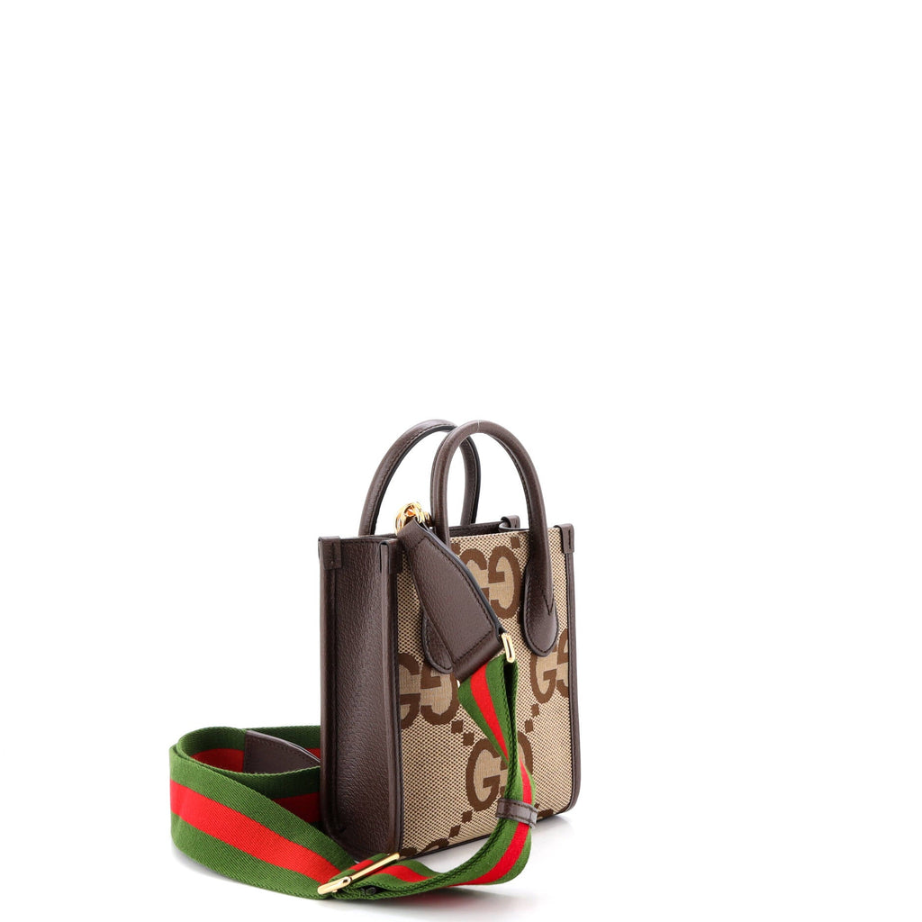 Vertical Tote Jumbo GG Canvas Mini