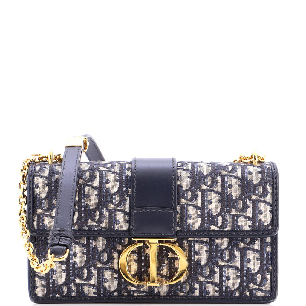 30 Montaigne Chain Flap Bag Oblique Canvas East West