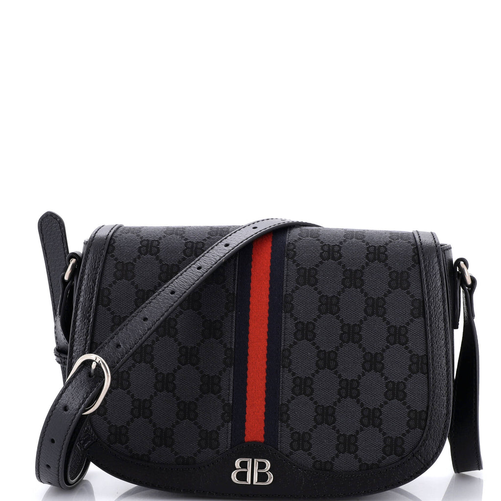 x Balenciaga The Hacker Project Flap Messenger Bag BB Canvas Medium