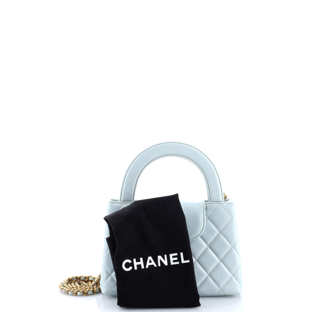 Kelly Top Handle Shopping Bag Quilted Shiny Aged Calfskin Mini