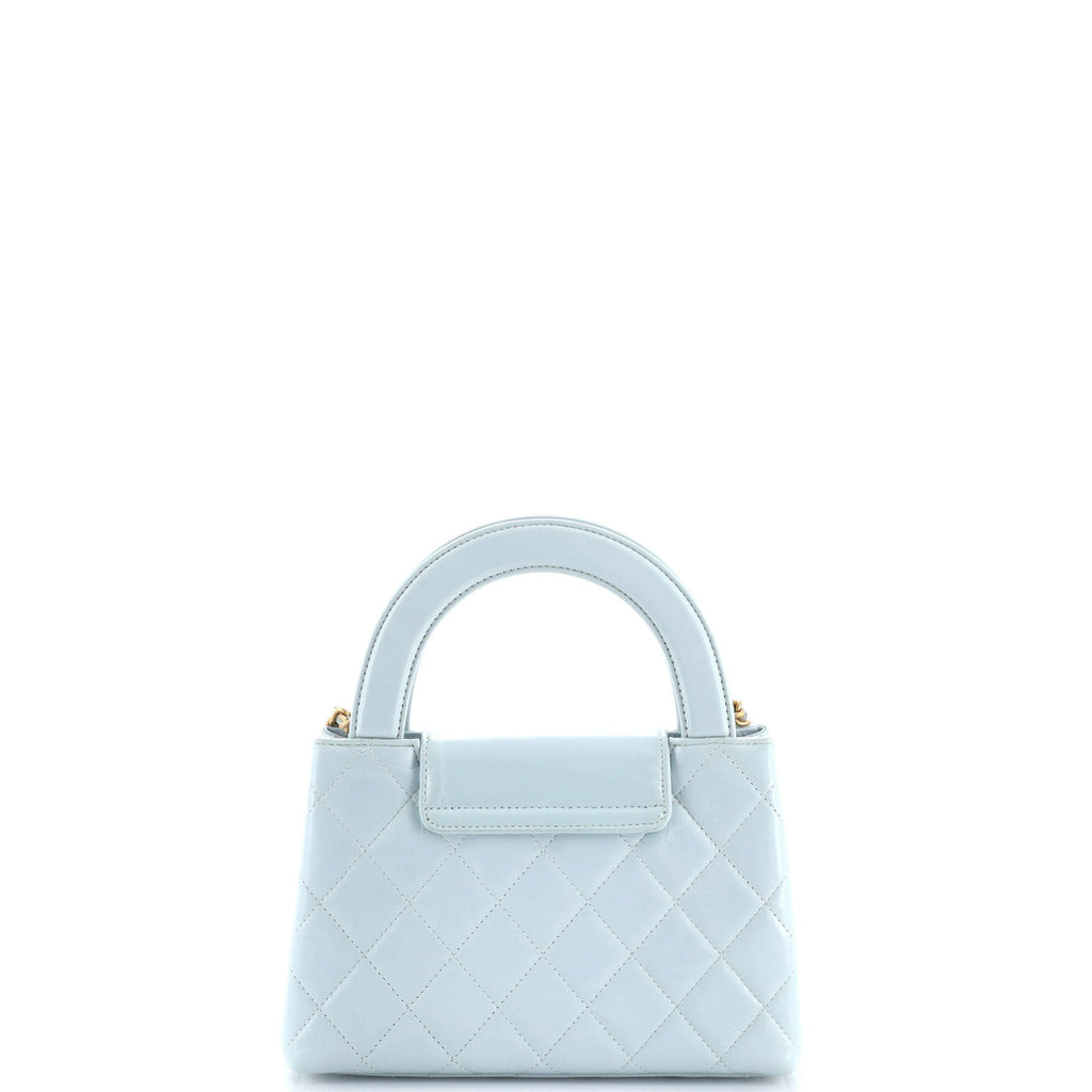 Kelly Top Handle Shopping Bag Quilted Shiny Aged Calfskin Mini
