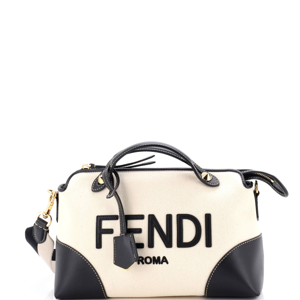 Logo By The Way Satchel Canvas and Leather Medium