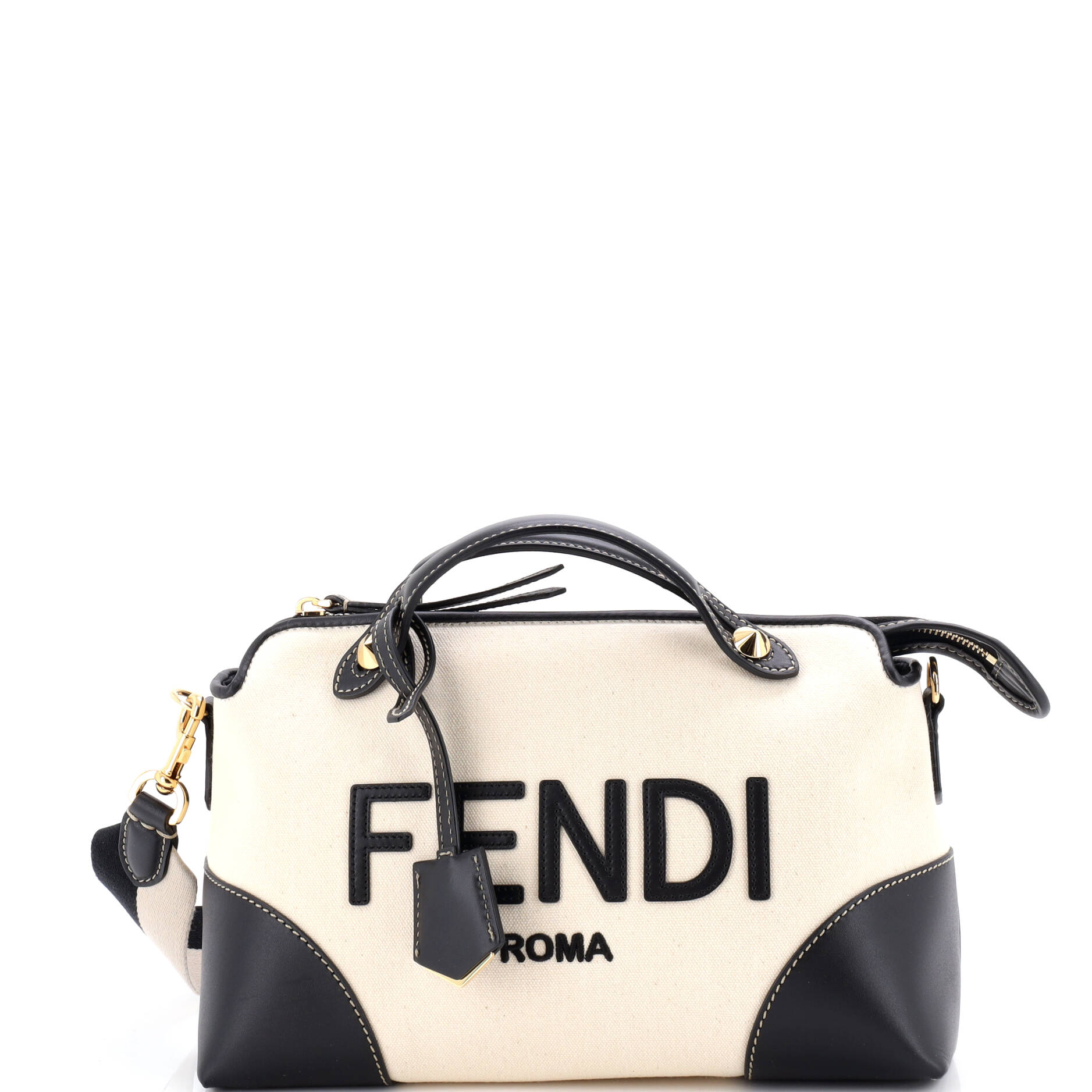 Logo By The Way Satchel Canvas and Leather Medium