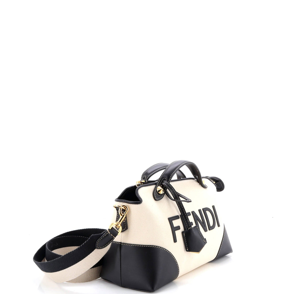 Logo By The Way Satchel Canvas and Leather Medium