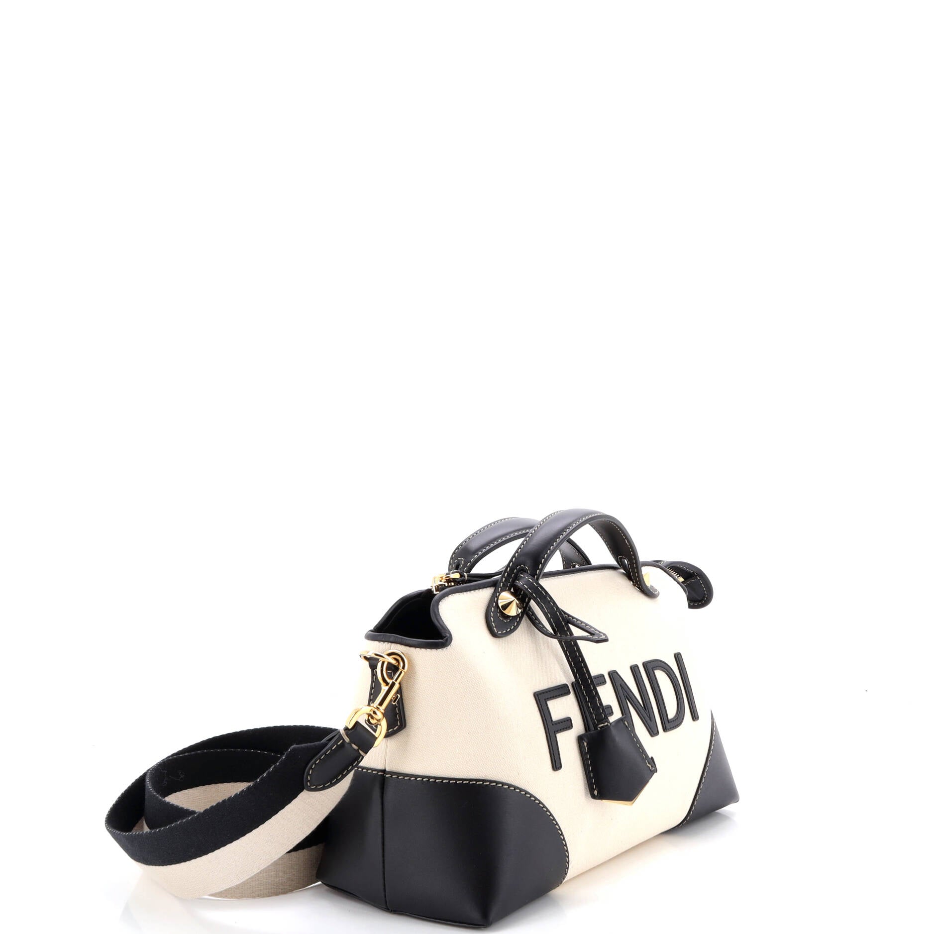 Logo By The Way Satchel Canvas and Leather Medium