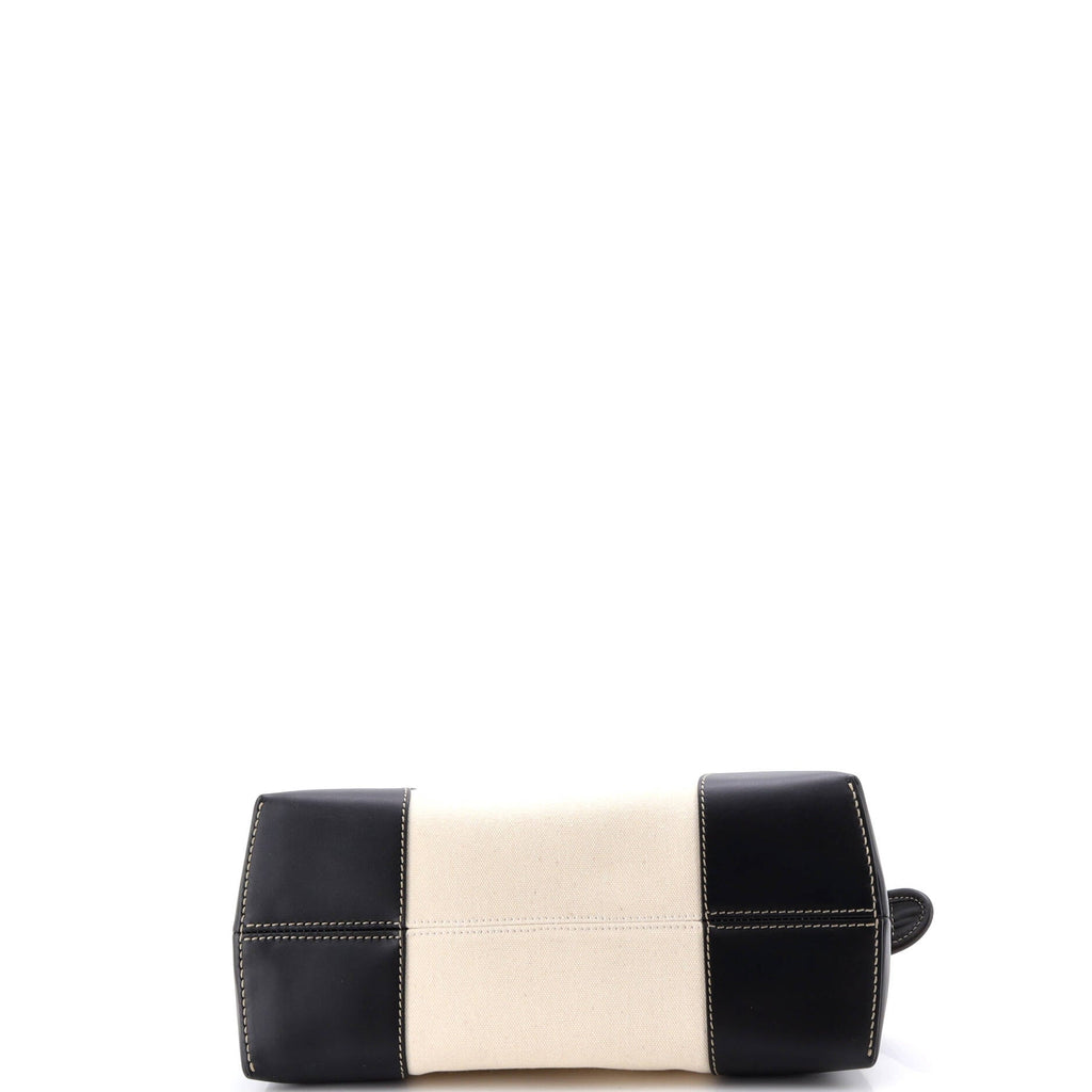 Logo By The Way Satchel Canvas and Leather Medium