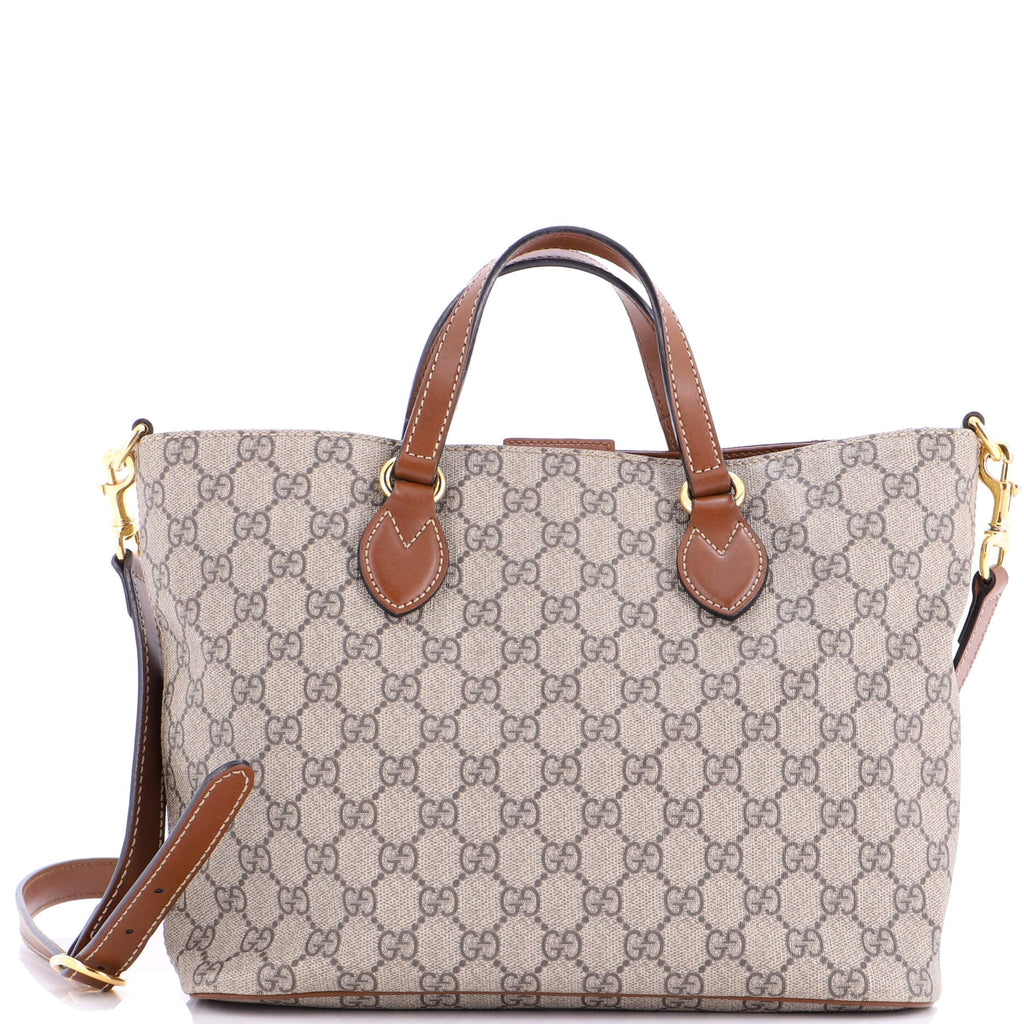 Convertible Soft Tote GG Coated Canvas with Leather Small