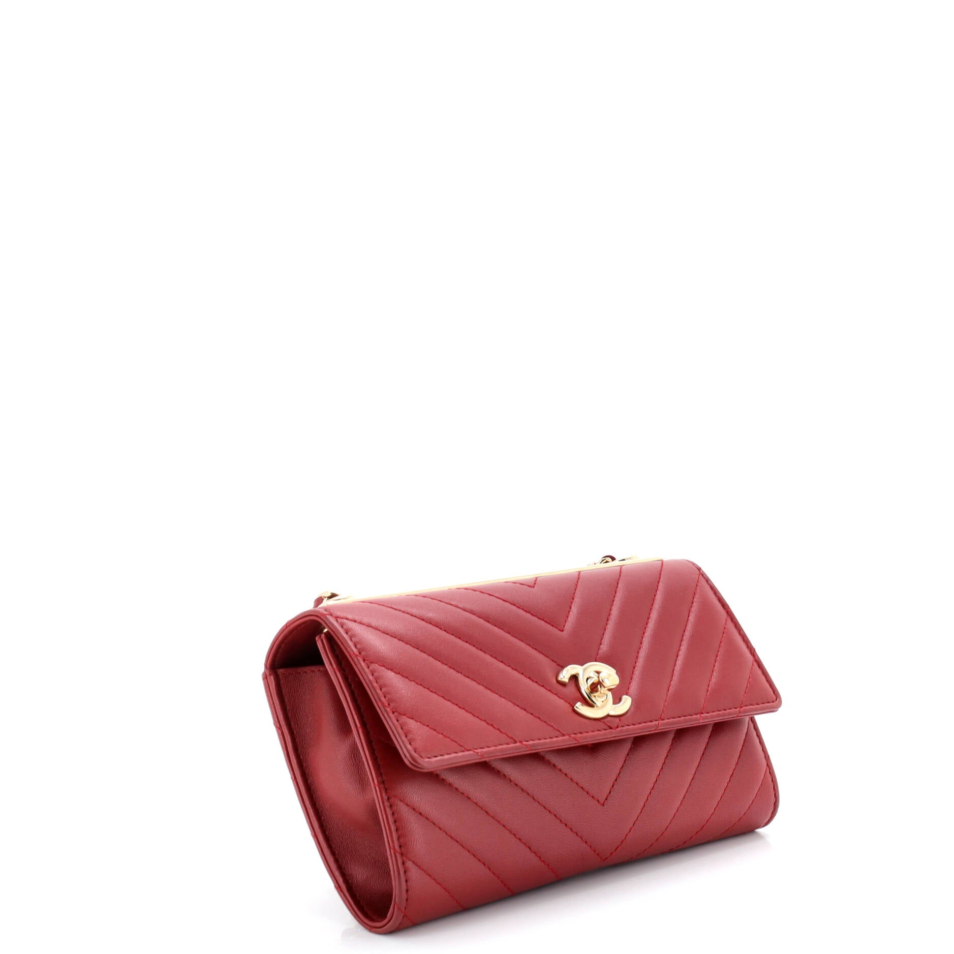 Trendy CC Wallet on Chain Chevron Lambskin