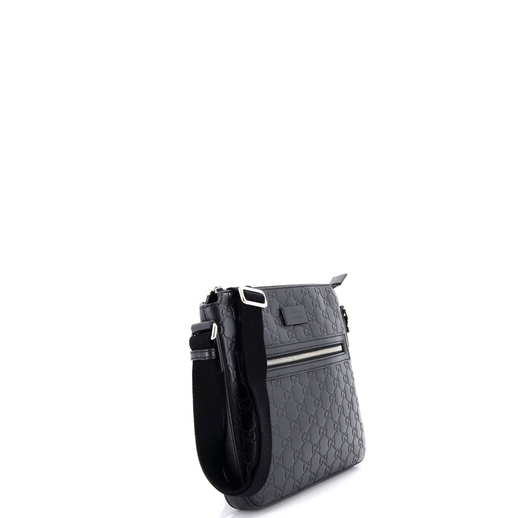 Signature Zip Messenger Bag Guccissima Leather Small