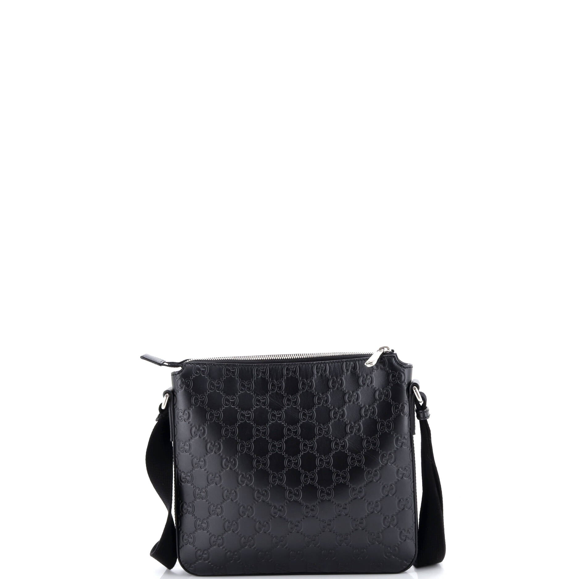 Signature Zip Messenger Bag Guccissima Leather Small