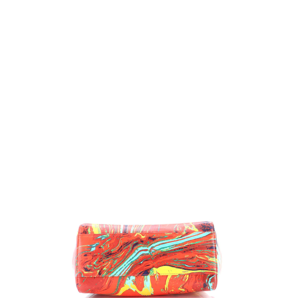 Peekaboo Bag Marble Print Leather Mini