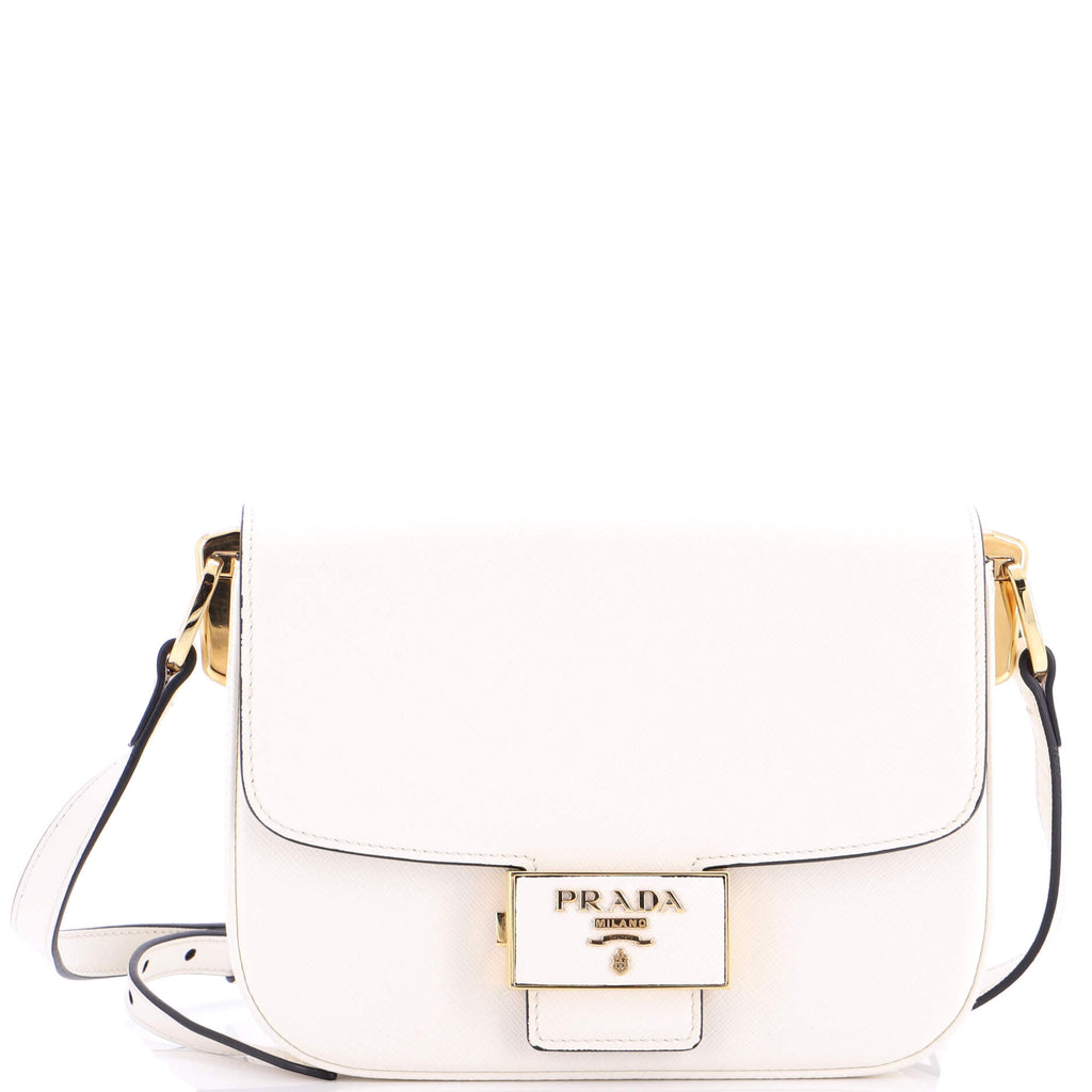 Embleme Flap Bag Saffiano Leather Small