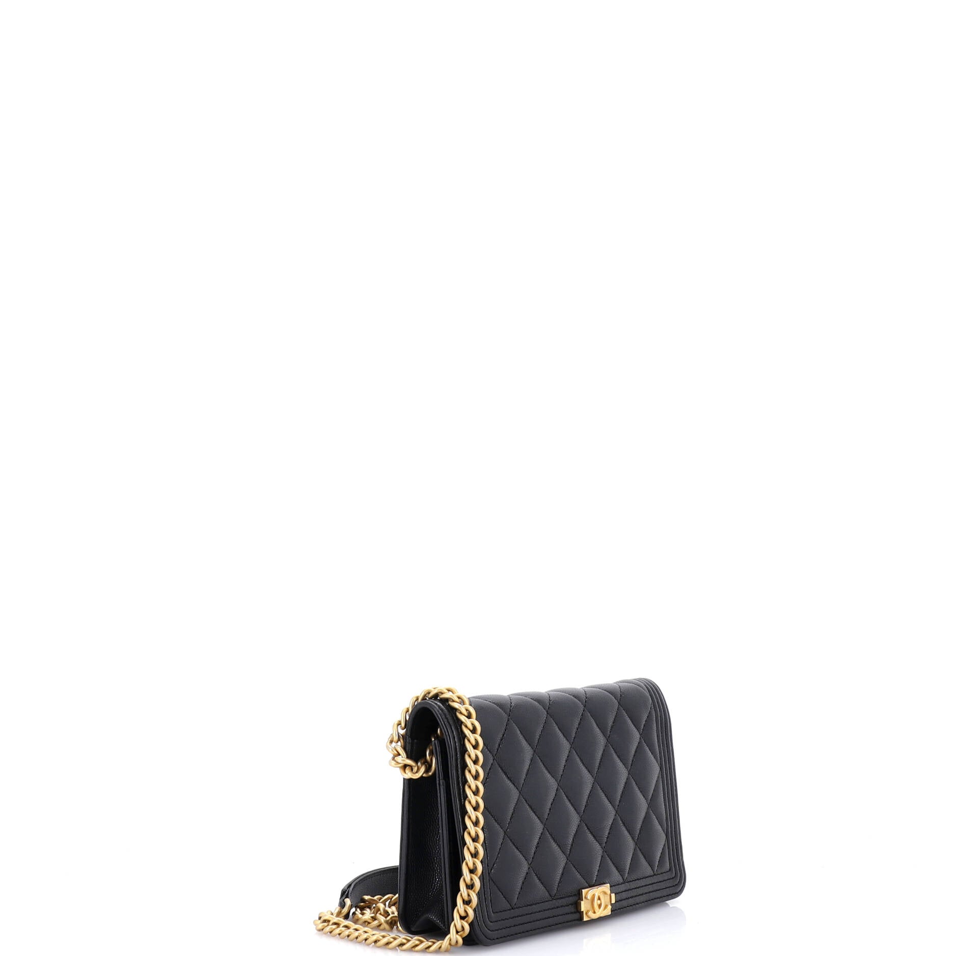 Boy Wallet on Chain Quilted Caviar