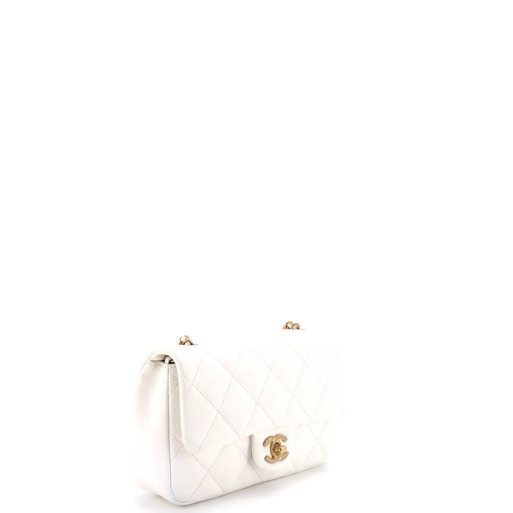 Heart Charms Flap Bag Quilted Lambskin Mini