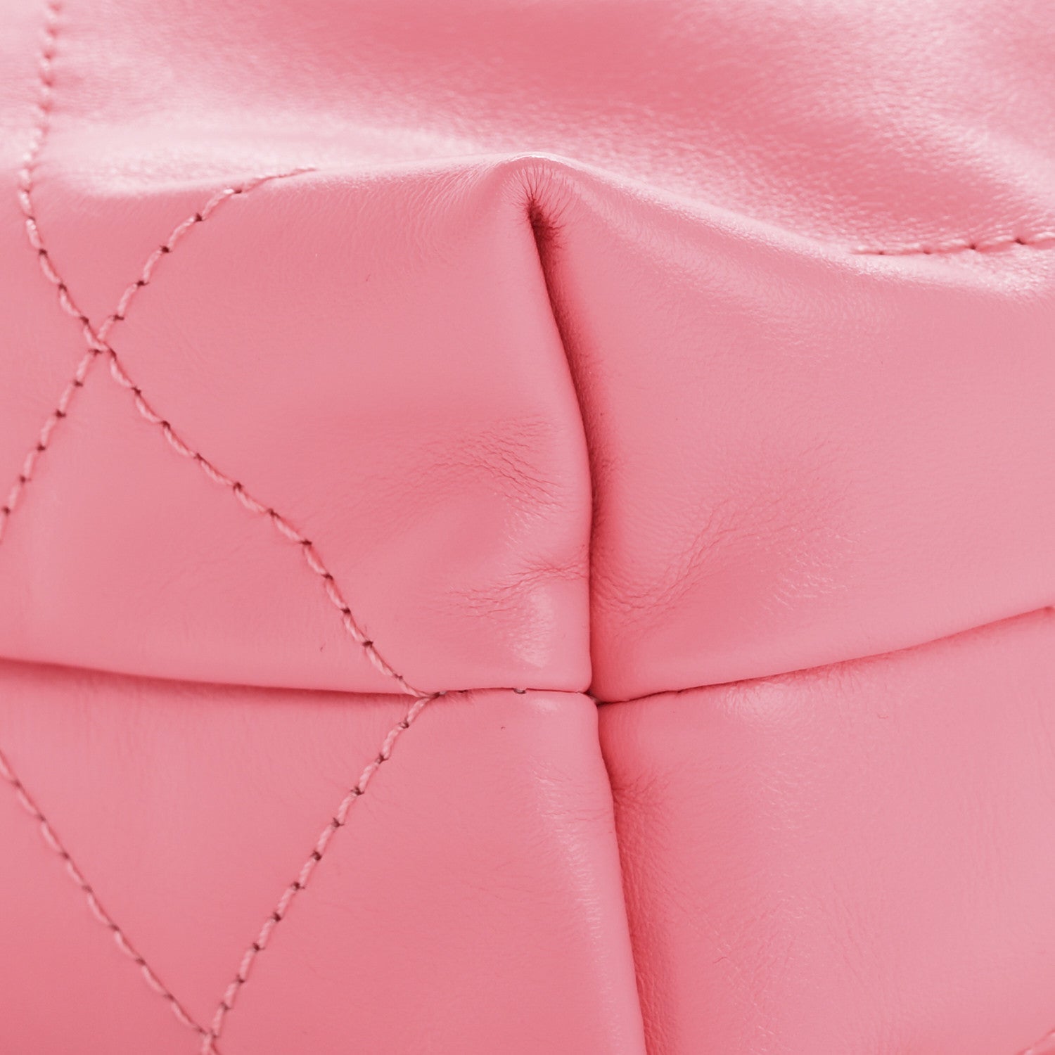 Shiny Calfskin Quilted Rainbow Metal Mini Chanel 22 Coral Pink