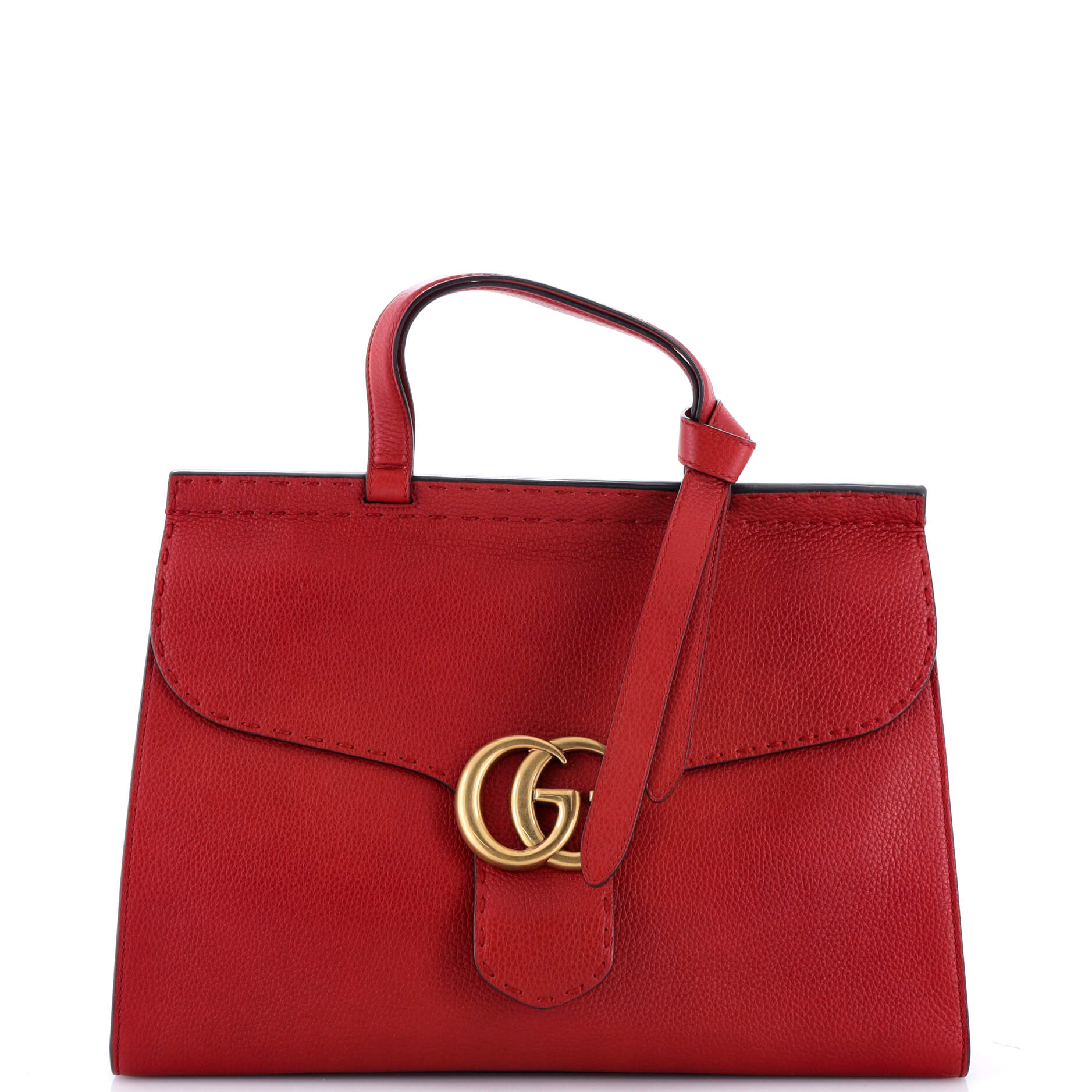 GG Marmont Top Handle Bag Leather Medium