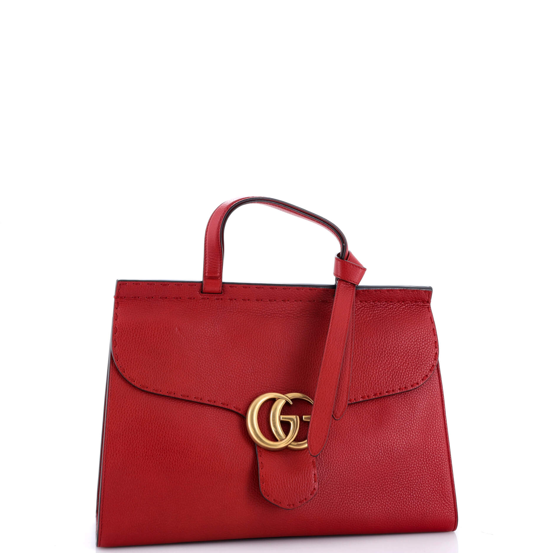 GG Marmont Top Handle Bag Leather Medium