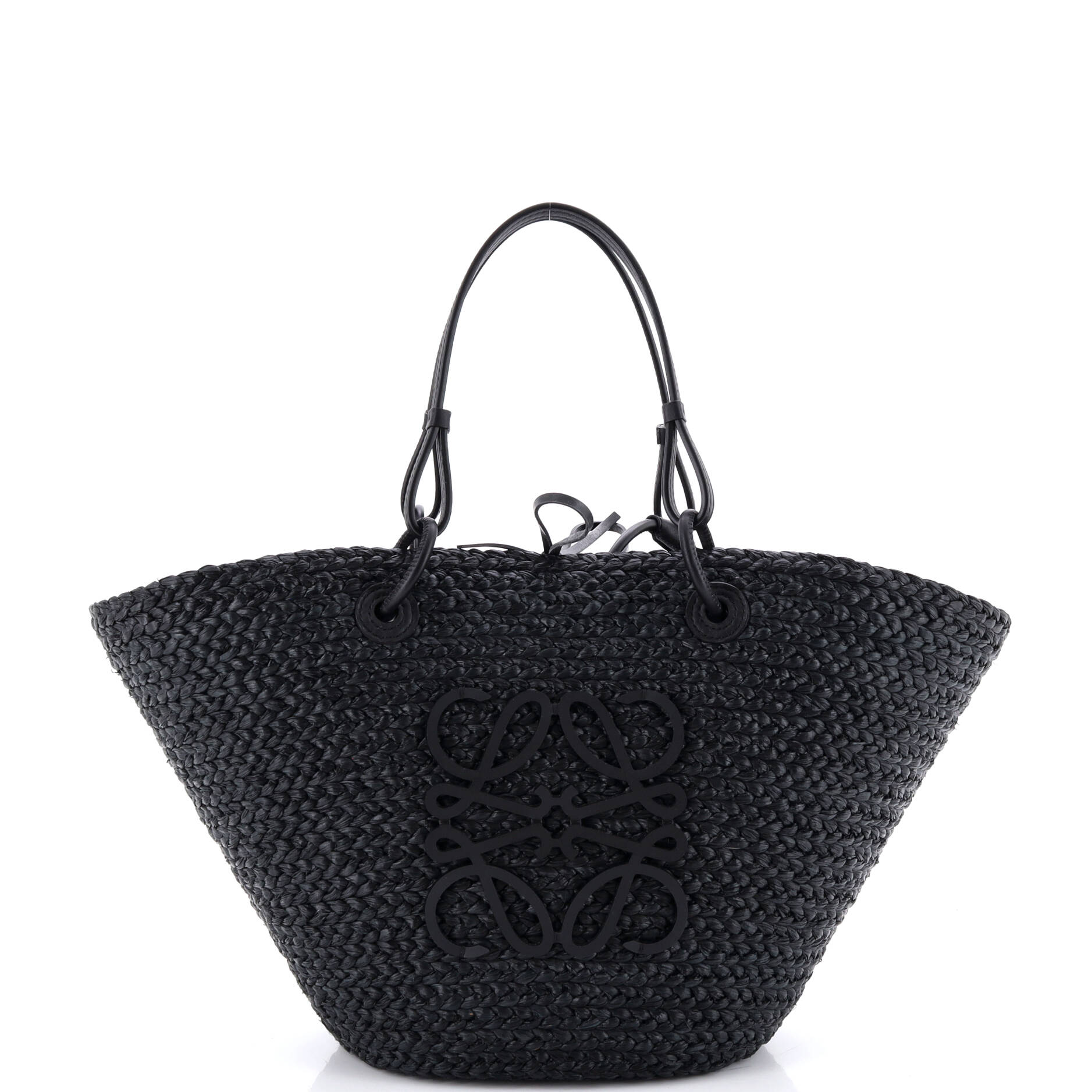 Paula's Ibiza Anagram Basket Tote Woven Raffia Medium