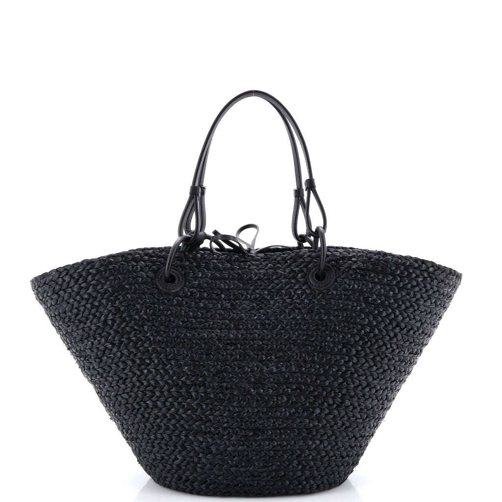 Paula's Ibiza Anagram Basket Tote Woven Raffia Medium