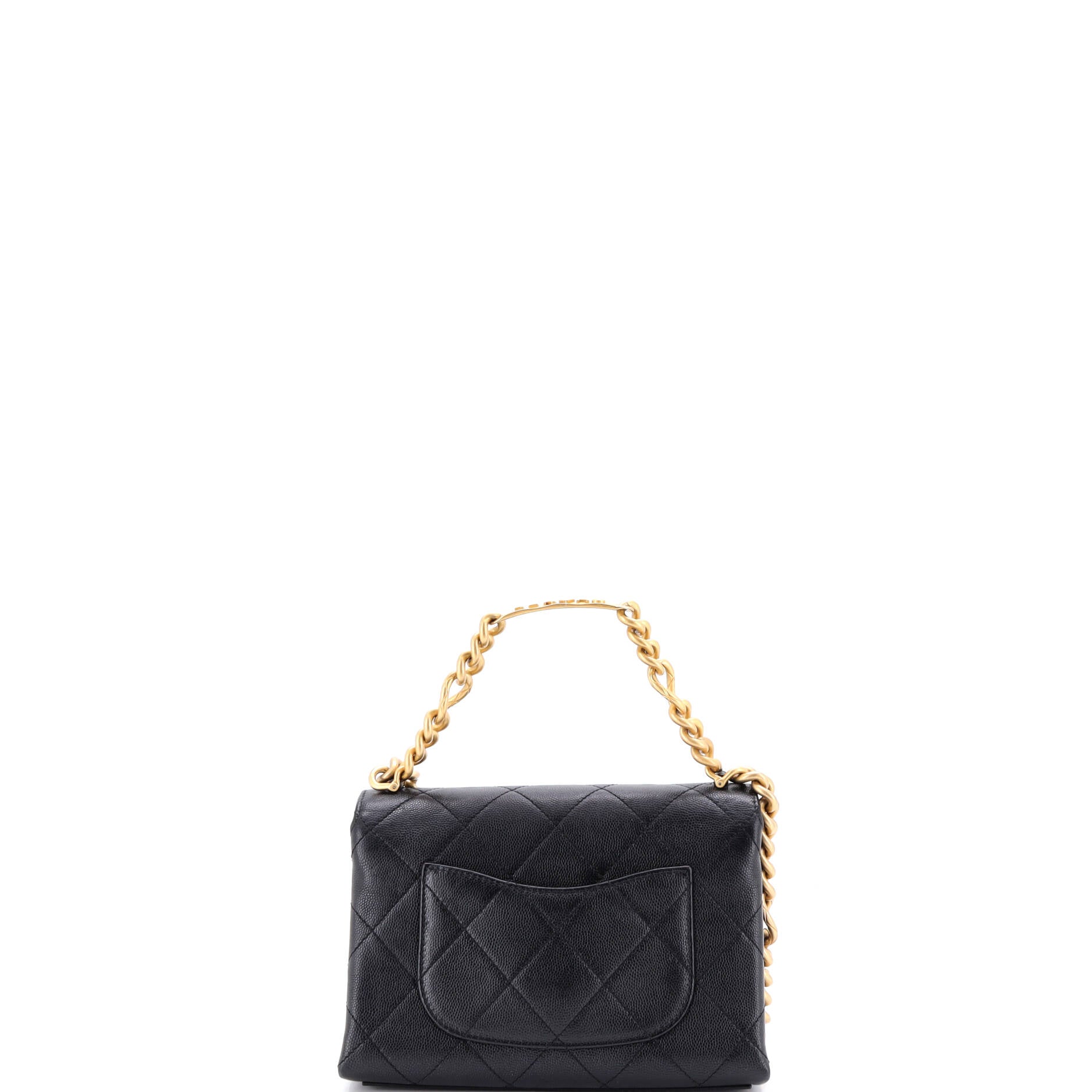 Bracelet On Chain Flap Bag Quilted Caviar Mini